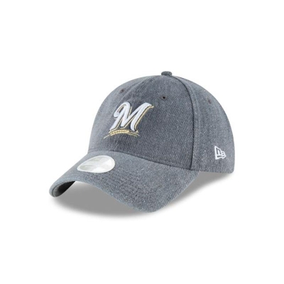 Milwaukee Brewers Gorra | New Era MLB Faded Denim 9twenty Adjustable Cap Mexico - Grises